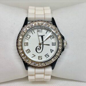 Geneva women’s watch black white tone 37mm round case quartz analog running